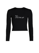 Load image into Gallery viewer, New York Girl Long Sleeve - Black
