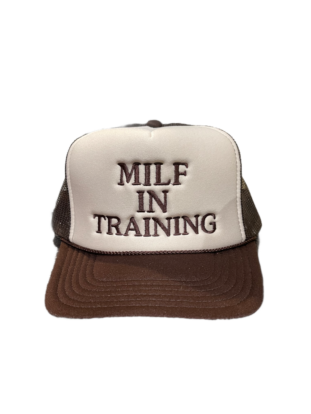 Milf in Training Trucker Hat - Double Brown