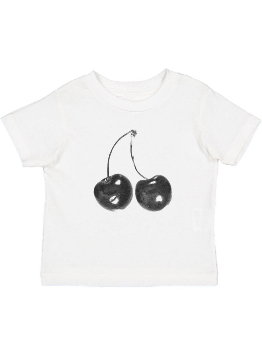 Vintage cherry Paris white baby tee 🍒