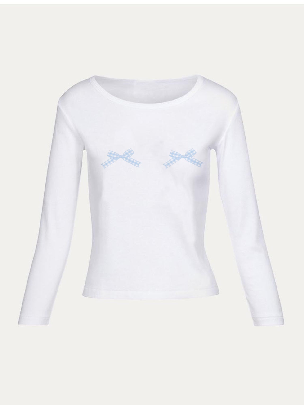 Gingham Ribbon Long Sleeve – romanticblue