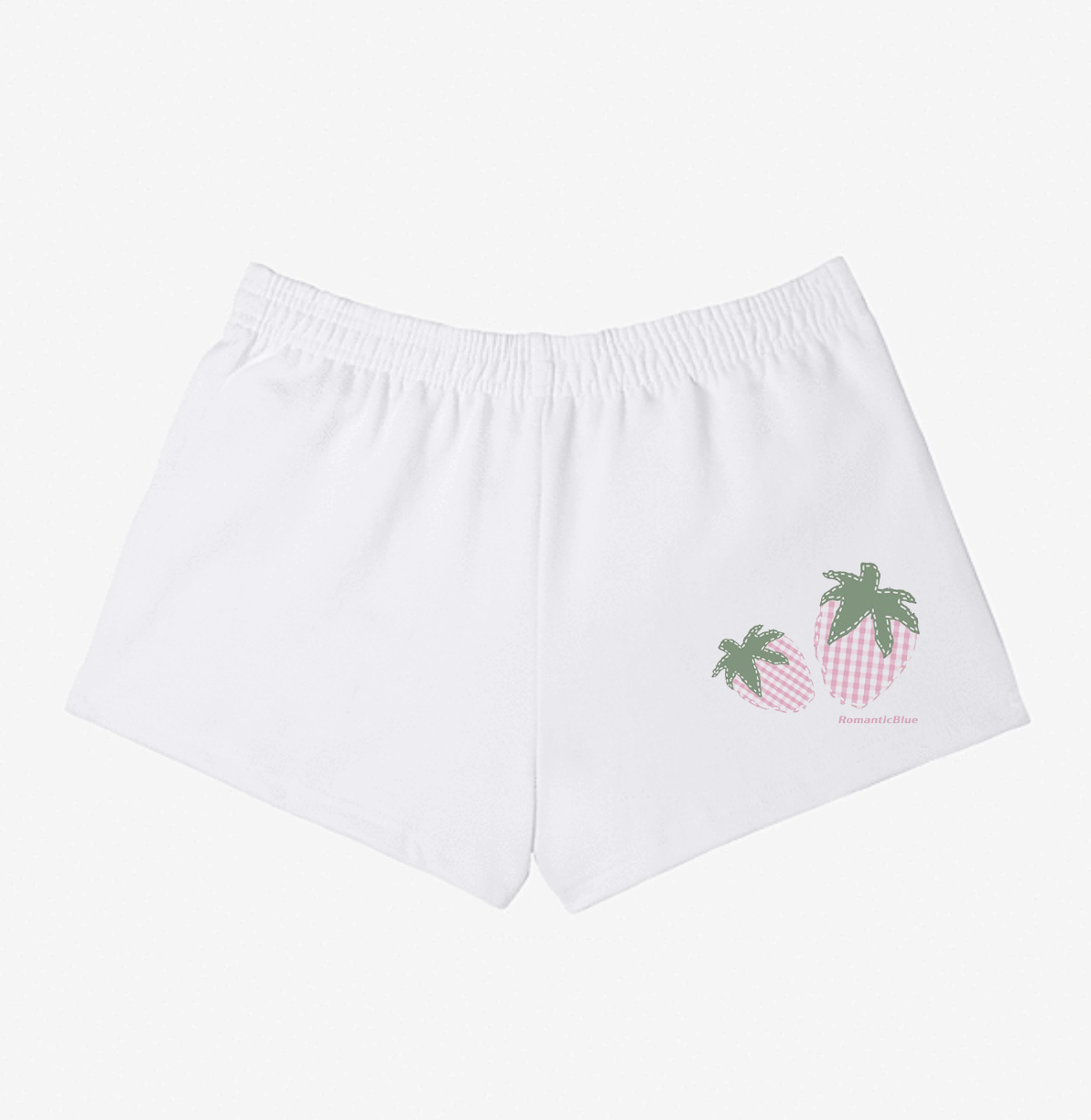 Strawberry Gingham Fleece Shorts