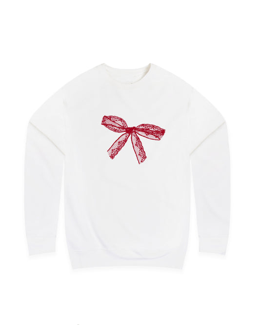 Lace Bow Crewneck