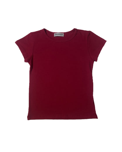 Burgundy Cap Sleeve Tee