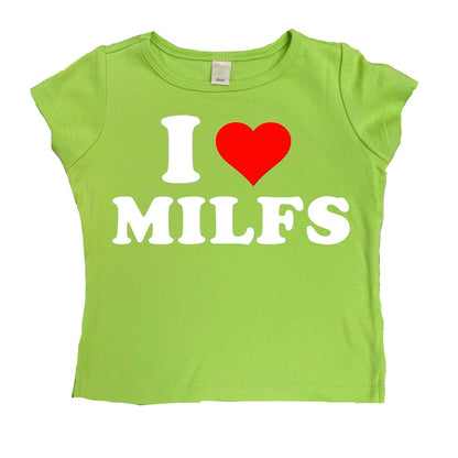 I Love Milfs Cap Sleeve - Lime