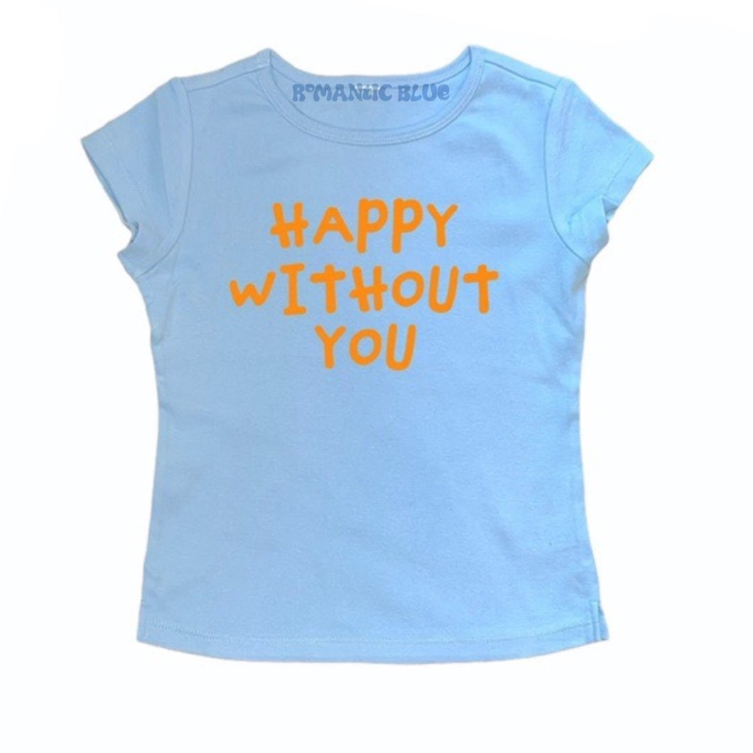 Happy Without You Cap Sleeve - Blue