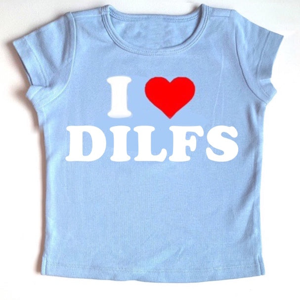 I Love Dilfs Cap Sleeve - blue