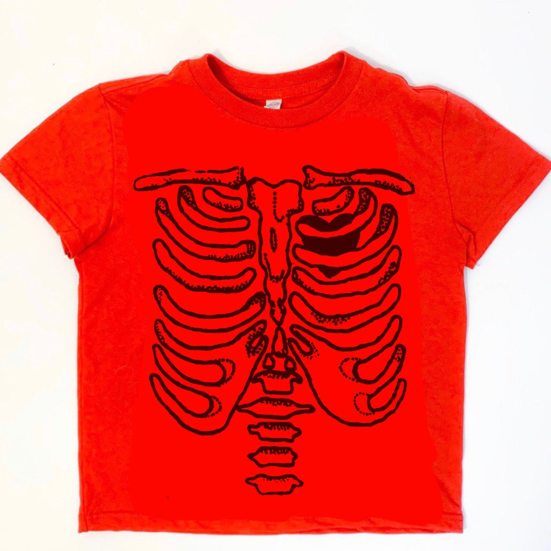 Skeleton Rib Tee - Red