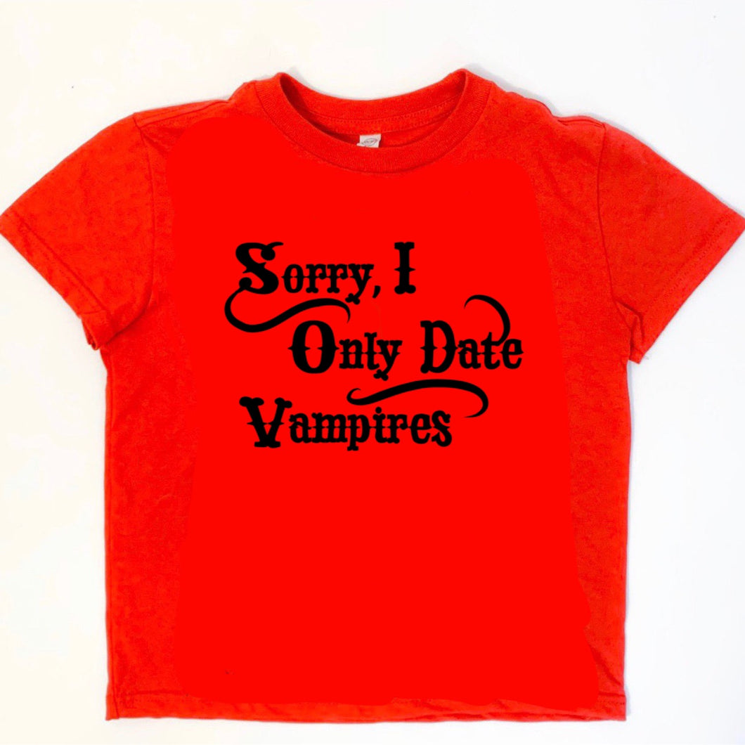 Sorry I Only Date Vampires Tee - Red