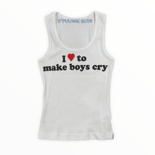 Load image into Gallery viewer, I Love To Make Boys Cry Tank - White
