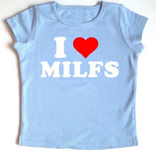 Load image into Gallery viewer, I Love Milfs Cap Sleeve - Blue

