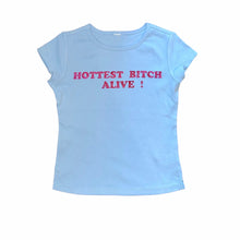 Load image into Gallery viewer, Hottest Bitch Alive Cap Sleeve Tee - Blue
