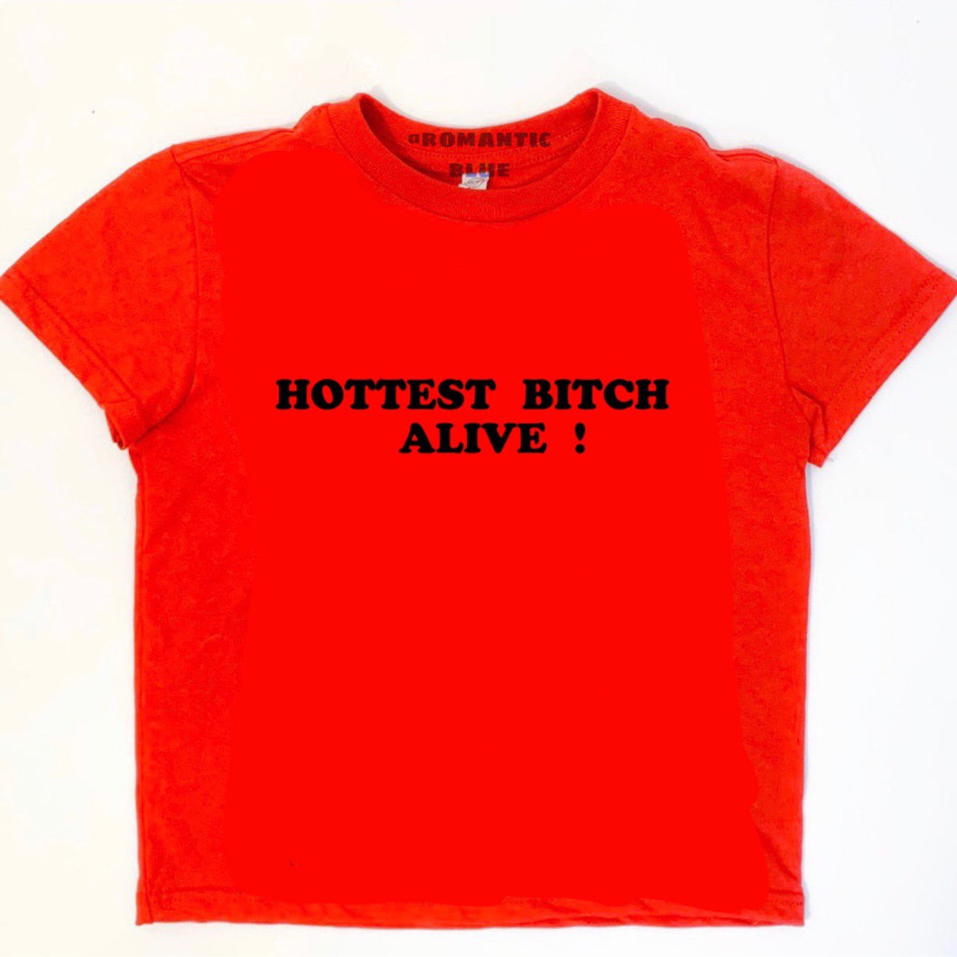 Hottest Bitch Alive Baby Tee - Red